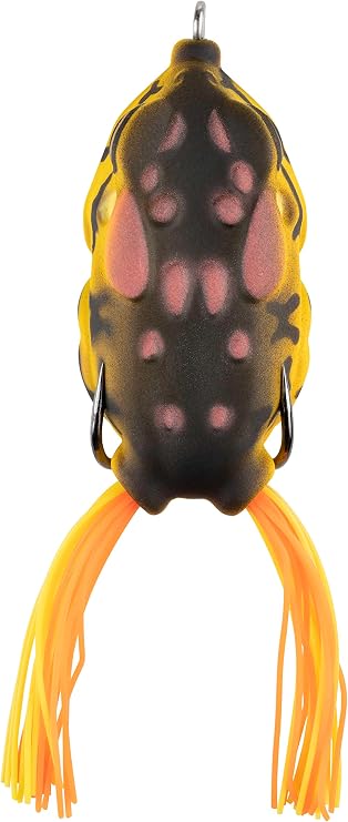 LUNKERHUNT Frog Lure with Short Skirts | Compact Frog Top Water Bass Fishing Lures | Compact Body, Weedless Hooks, Soft Hollow Body Freshwater Fishing Bait for Trout, Pike