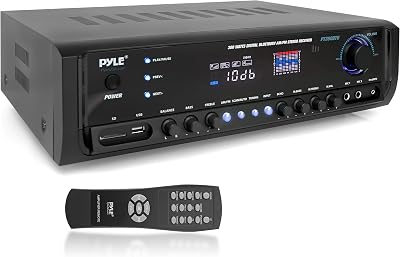 Pyle Wireless Bluetooth Home Amplifier- Connectivity Power Off Distant Devices, InputOutput Devices, ConnectorsJacks, Sound System Controls for AudioRadio & Display Design - PT390BTU.3