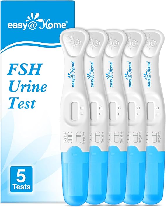 Easy@Home FSH Test Kit for Women | Midstream Urine Test for Female Health | Reliable & Quick Qualitative Yes/No Result | 5 Tests