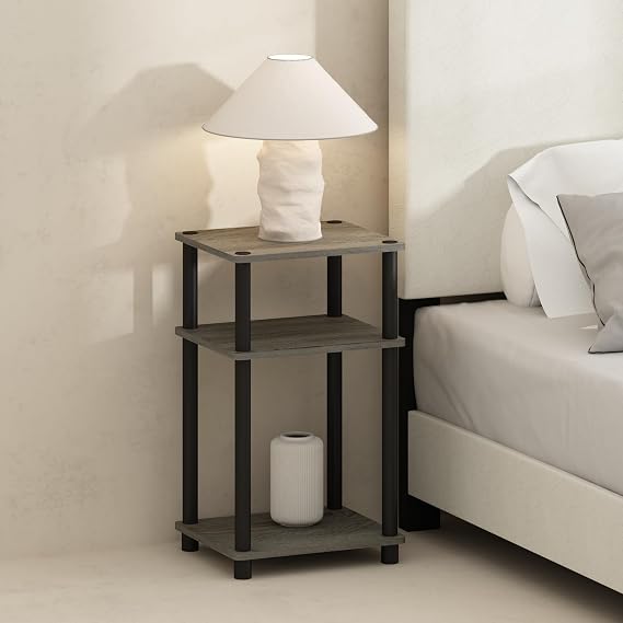 Furinno JUST Toolless 3-Tier Night Stand, Open Storage, French Oak