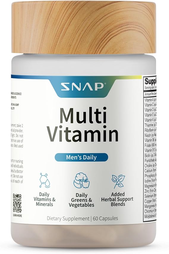Snap Supplements Men's Daily Multivitamins, 60 Capsules, 30-Day Supply