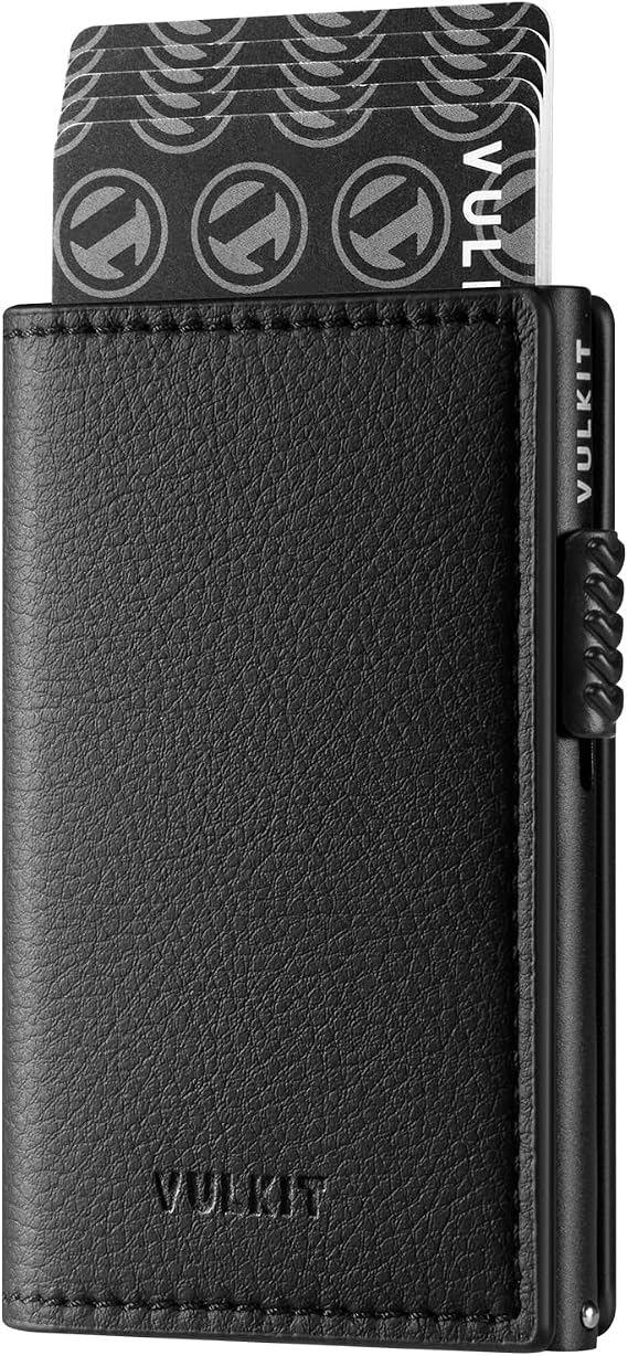 VULKIT Minimalist Card Holder Wallet Pop Up Cards RFID Protection Holds Up to 10 Cards
