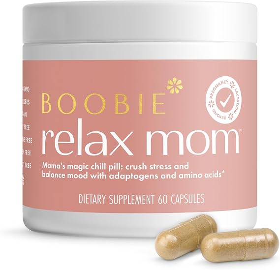 Boobie Relax Mom Pregnancy & Postpartum Stress Mood Support - 60 Capsules