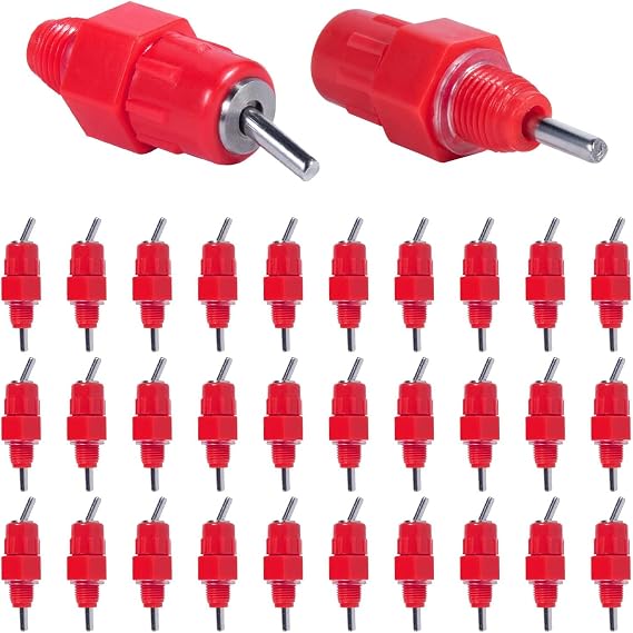 KISEER 30 Pack Automatic Chicken Waterer Poultry Water Nipple Drinker Feeders Hen Duck Screw Style
