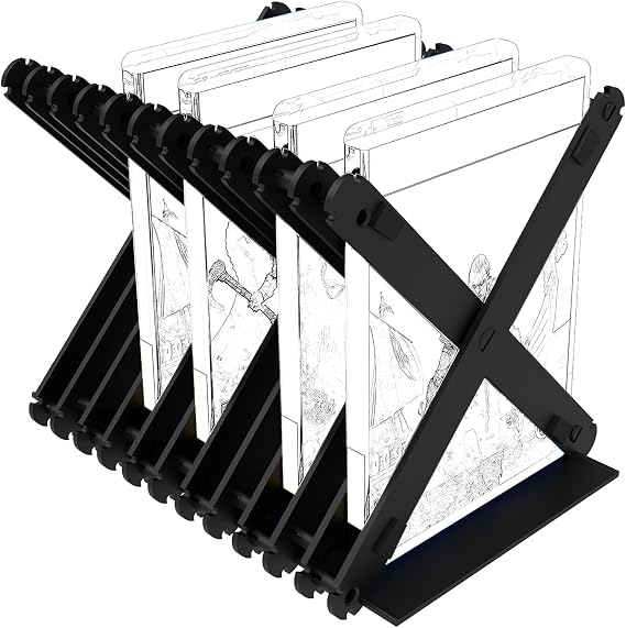 GEEKRIA Foldable Game Card Disc Storage Stand, Desktop Organizer for PS5, PS4, Nintendo Switch, Xbox Series/Xbox One Game Discs, CDs and DVDs
