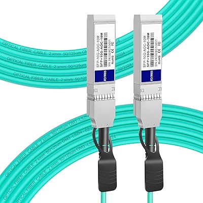 FLYPROFiber- 10G AOC Cable, SFP to SFP Active Optical Fiber Cable, OM3 MMF Direct-Attach Fiber Assemblies with connectors for Cisco SFP-10G-AOC10M, Ubiquiti UniFi, Supermicro, 10M33ft