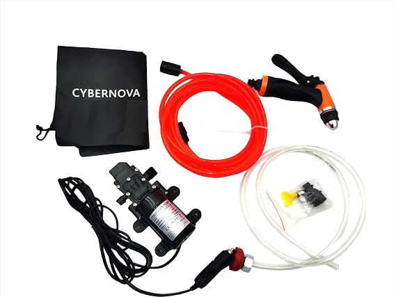 CYBERNOVA Intelligent Pressure Self-Priming Electric Car Washer Kit/Start-Stop Automatically Car Washer for Auto, Home,Bike, Pet, Window, Watering and Camping (3308-C)