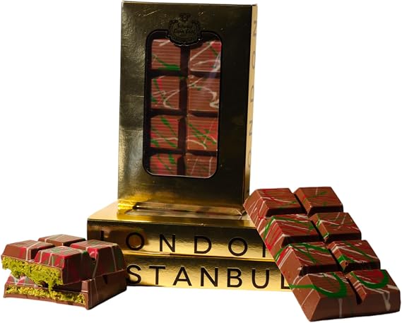 Cafer Erol 1807 Dubai Chocolate Bar Pistachio Handmade 185g Dubai Künefe Chocolate with Plenty of Kadayif Pistachio Luxry Dessert Gift Made In Türkiye