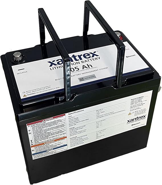 Xantrex Lithium Battery LiFePO4 (Group 27)- 105Ah 12v - Built in BMS, 6000 Deep Cycle Rechargeable Battery - Perfect for RV/Camper, Marine, Van, Solar and Off Grid Uses.