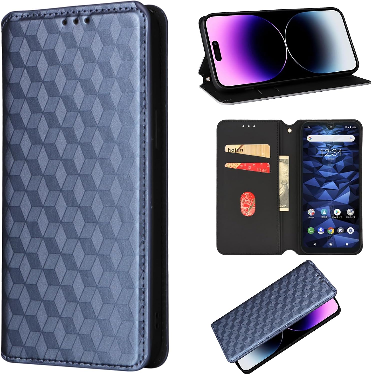 Compatible Models for Xiaomi Black Shark 5 Pro Smartphone Case, Compatible with Xiaomi Black Shark 5 Pro 5G SHARK KTUS-H0 Built-in TPU Shell Flip Stand Magnetic Closure Card Slot Blue