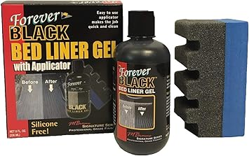 Forever Black Truck Bed Liner Gel - Black Colored Dye, Water Based, UV Protection, Silicone and Oil Free