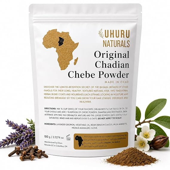 ChadianChebeTM Hair Powder (100 Grams) | Authentic African Herbal Powder from Chad for Hair Growth & Strength | Traditional Botanical Treatment for Thick, Healthy Hair