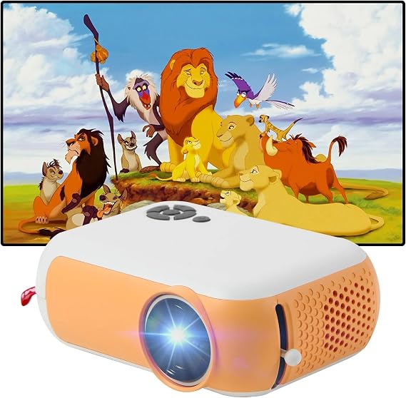 Mini Projector Portable Projector 1080P Supported, 100 ANSI Room Dorm Home Theater Video Projector Compatible with iOS, Android, HDMI, TV Stick, USB, PC and Remote Control, White
