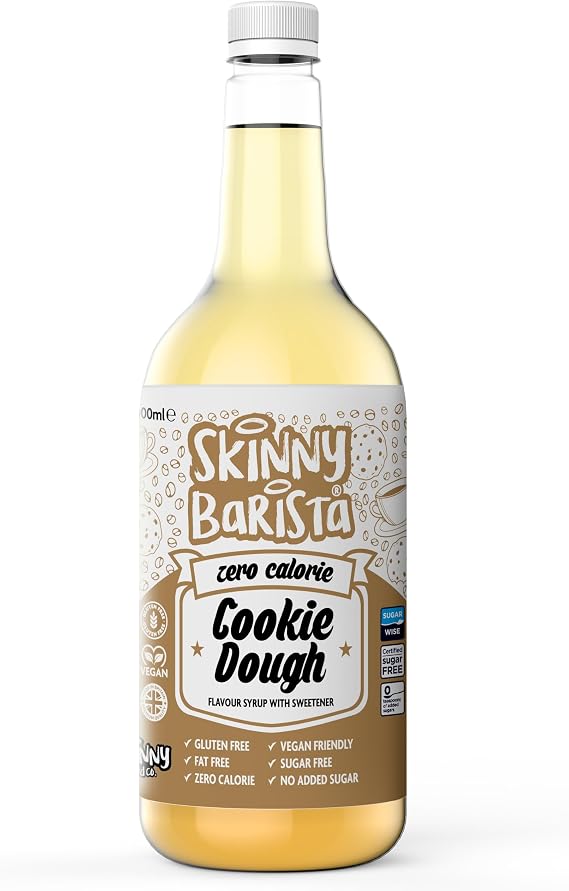 Skinny Food Co Cookie Dough Syrup Zero Calorie 1L - Sugar Free Coffee Syrups For Tea, Hot Chocolate, Fruit, Baking, Protein Drinks - Vegan-Friendly, Gluten-Free & Fat-Free
