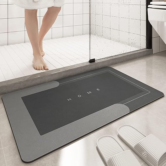 Bingobang Absorbent Bath Mat Non Slip Anti Mould 45 x 75 cm, Diatom Mud Bathroom Shower Floor Mat, Quick-Dry 4 Layer Thickened Rug for Bedroom, Kitchen, Toilet, Door