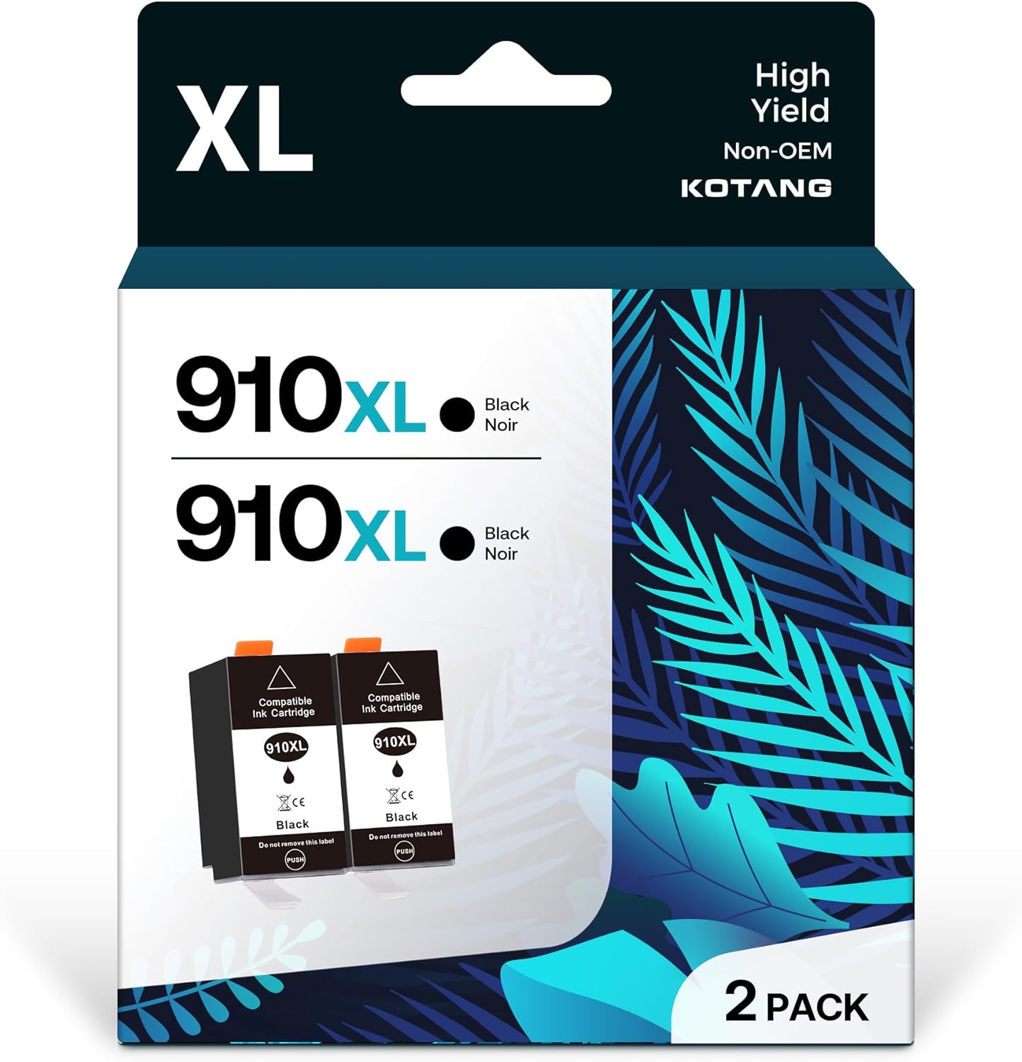 910XL Black Ink Cartridges Replacement for HP 910 XL Compatible with HP OfficeJet Pro 8035e 8025 8028 8035 Work with OfficeJet 8015e 8020 8022e 2-Pack Black