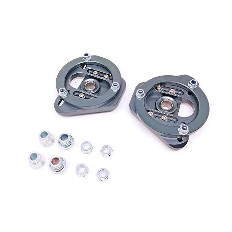 Godspeed MSS-THE02-C Adjustable Camber Pillow Ball Plate for Coilovers w/ 12mm Shaft, Billet Aluminum, Set of 2