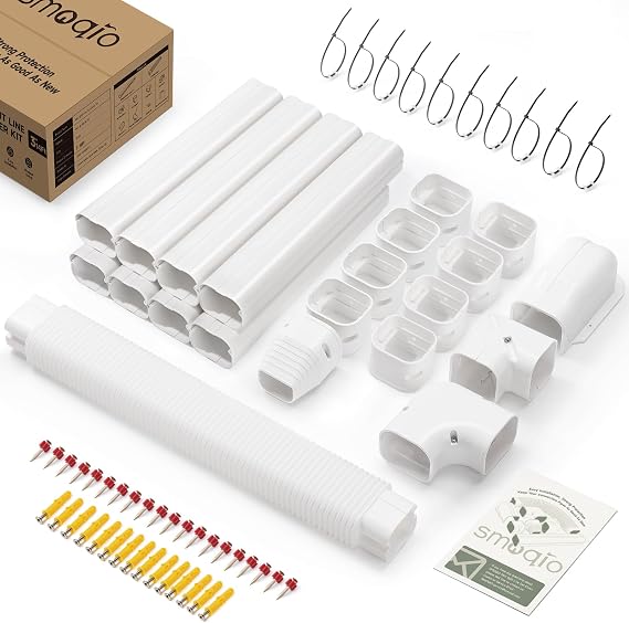 Mini Split Line Set Cover 3" 14Ft, Easy to Install with Instruction