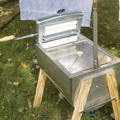 Lehmans Laundry Agitator Hand Washer Tub and Wringer with Wooden Legs