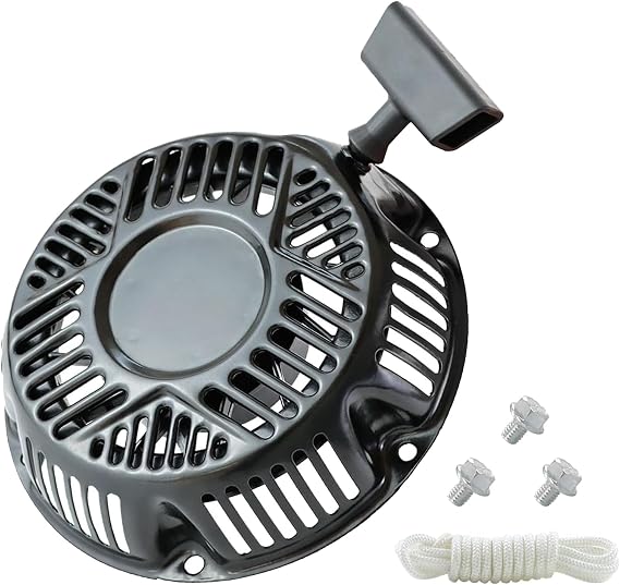 abliubale 591781 Recoil Starter Compatible with Briggs and Stratton Pull Start Assembly 306cc 10hp for Generator Pressure Washer Parts Black 6 Holes
