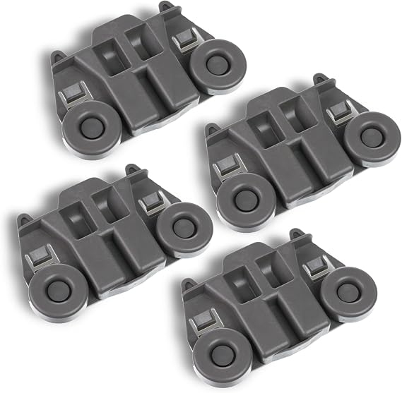 BlueStars 4 Pack W10195417 Dishwasher Lower Rack Wheels (Plastic Crew) | Compatible with Kenmore Whirlpool KitchenAid Jenn-Air - Replaces AP4538395 PS2579553 WPW10195417 AH2579553 EA2579553