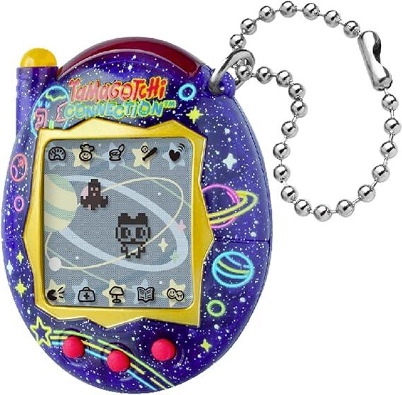 Bandai - Tamagotchi Connection Neon Planet Interactive Virtual Animal with Infrared Connection Large Screen in French 6 Mini-Games 50 Characters to Unlock - Toy for Children 6+ 44028