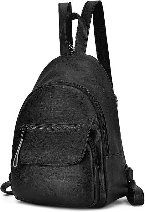 Backpack Purse for Women, Black Convertible Sling Bag