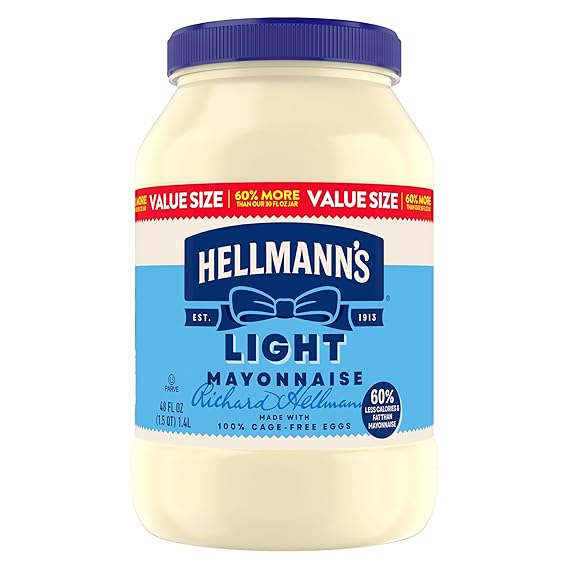 Hellmann's Creamy Light Mayonnaise Light Mayo Made with Cage Free Eggs 48 FL oz
