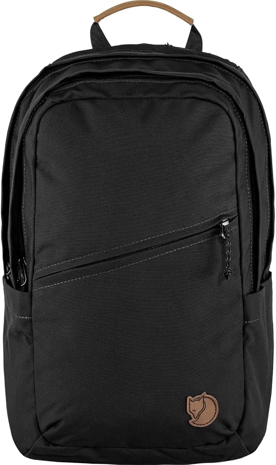 Fjallraven Raven 20 Backpack - Multi-Pocket Organization, Padded Support, Durable Fabric - Commuting, Travel, Black