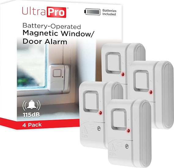 UltraPro Personal Security Window and Door Alarm, 4 Pack, Wireless Chime