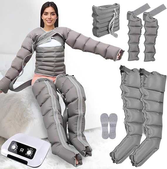 Pressotherapy And Lymphatic Drainage︱Lymphatic Drainage Massager Legs︱6 Cavity Air Compression Therapy Boots︱ Pressotherapy Leg︱ Waist Massager For Circulation & Pain Relief