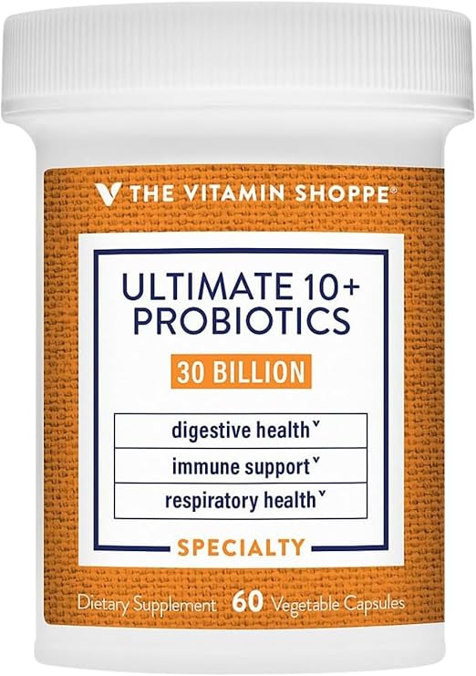 The Vitamin Shoppe Brand Ultimate 10+ Probiotics, 13B CFUs, 60 Capsules | Digestive & Immune Support, Multi-Strain Probiotic Supplement for Men & Women, Gluten Free, Non GMO, Vegetarian
