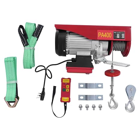Electric Hoist Lift Upto 200kg Overhead Electric Hoist 220V 12M Electric Wire Hoist Remote Control Garage Auto Shop Overhead Lift