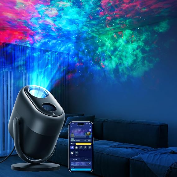 Govee Star Projector Lights, 7-Zone Colorful Nebula Effect, Compatible with Matter, 540ft2 Coverage, LED Ceiling Lights for Bedroom, 50+ Scenes, 18 White Noise, Room Decor, Gifts for Kids, Sleep Lamp