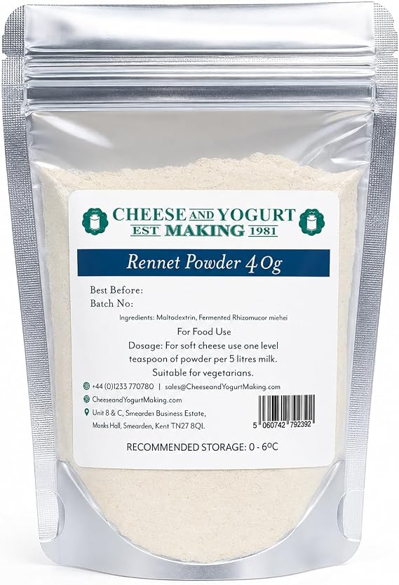Cheese and Yogurt Making | Vegetarian Rennet Powder 40g | For Cheese Making