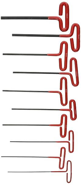 ATE Pro. USA 83342 Wrench, Hex Key, Dipped T-Handle, Metric, 10 Piece Set