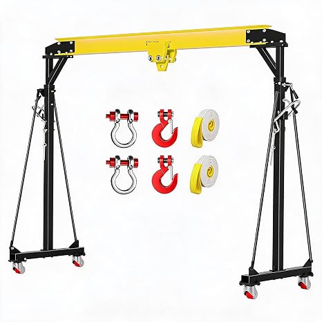 Adjustable Portable Gantry Crane, 1 Ton (2000 lb)-Manual Trolley
