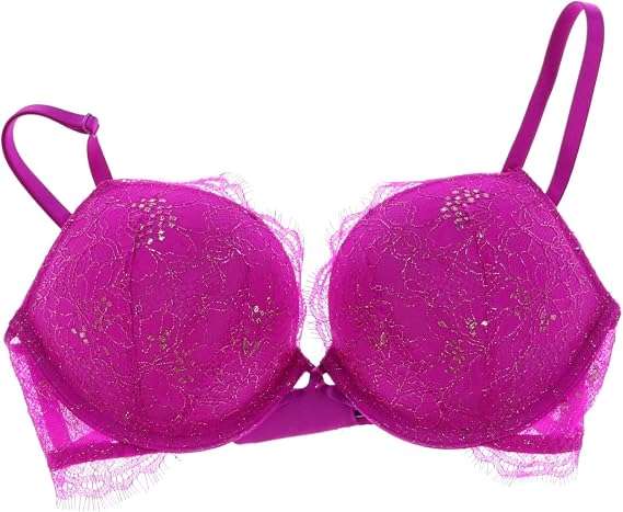 Victoria's Secret Bra Bombshell Add 2 Cups Shimmer Lace (34A, Magenta)