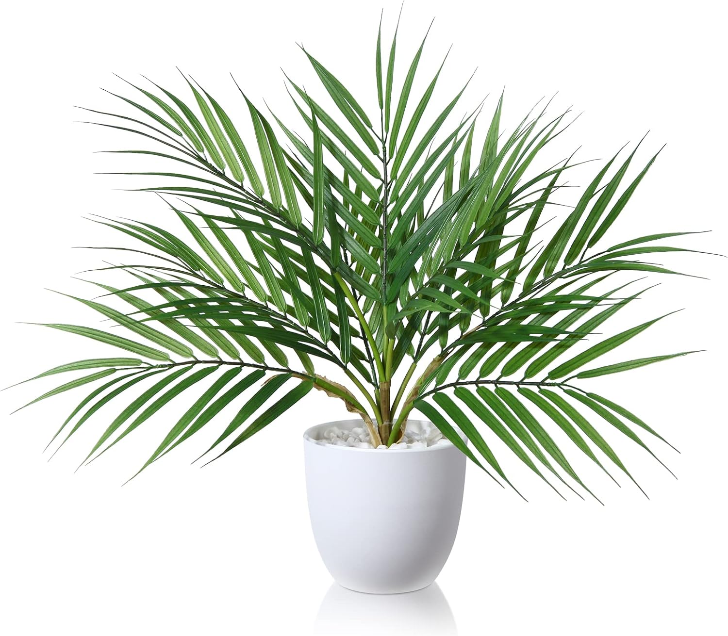 SOGUYI Artificial Plants 40cm Fake Plants Indoor Decorative Artificial Areca Palm Plants Highly Realistic Mini Fake Plants Small Artificial Plants in Pots for Home Decor Indoor1 Pack