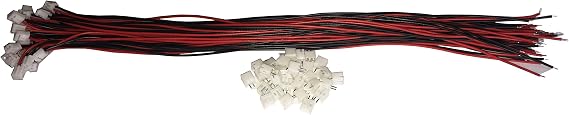 30 PCS 2 PIN JST PH Female Connector on One Side - 300mm 1007 26 AWG & 30 PCS 2 PIN JST PH Male Connector