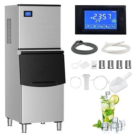 ICYGLEE Commercial Ice Maker Machine, 400LBs Daily Industrial Ice Maker