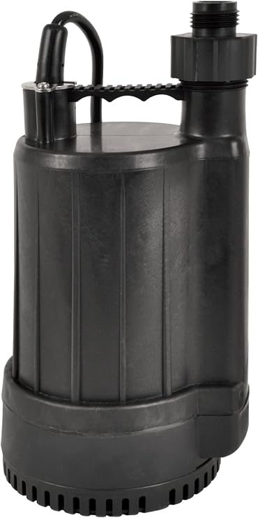 Red Lion RL-MP25A 115 Volt, 1/4 HP 2200 GPH Automatic Thermoplastic Submersible Utility Pump, 10-Ft. Cord, Black, 14942735