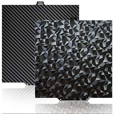 280x280mm Build Plate for QIDI Q2 Build Plate Smooth Carbon Fiber + Diamond Pattern Double Sided Print Hot Bed Flexible Spring Steel Sheet Easy to Remove Prints PEO PET Plate for QIDI Q2 Accessories