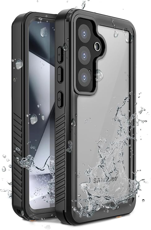MOTIVE Waterproof Case for Samsung Galaxy S24, Dustproof | 6.2" Black | Built-in screen protector, 360 full-body waterproof and shockproof protection