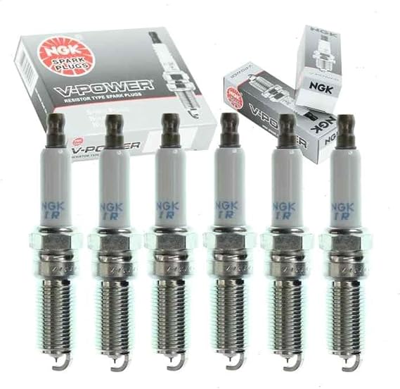 6 pc NGK V-Power Spark Plugs compatible with Jeep Wrangler 3.8L V6 2007-2011