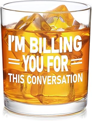 Futtumy Im Billing You for This Conversation Whiskey Glass - Lawyer Gift for Men, Funny for Attorneys, Professional Consultants - White Elephant Christmas for Coworkers, Friends