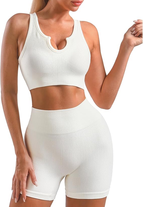 Womens Yoga Outfits 2 piece Set Workout Tracksuits Sports Bra High Waist Legging Active Wear Athletic Clothing Set