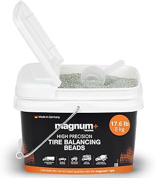 magnum+ Tire Balancing Beads 17.6 lb (8kg) Bulk Tub TPMS Compatible Tempered Glass
