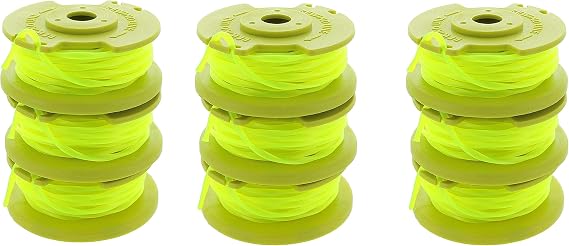 Ryobi One PLUS+ AC80RL3 OEM .080 Inch Twisted Line and Spool Replacement for Ryobi 18v, 24v, and 40v Cordless Trimmers (Pack of 9)