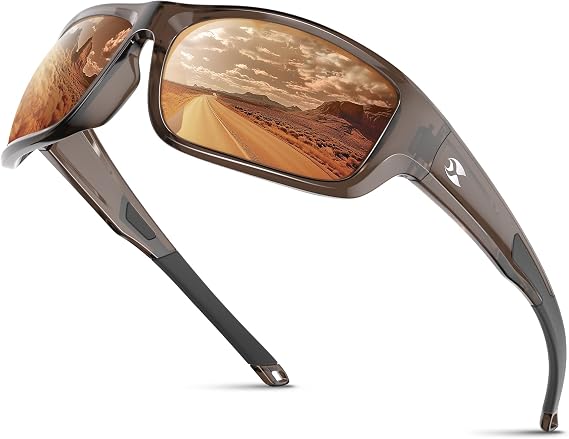 suoso Polarized Sports Sunglasses for Men Wrap Design for Fishing Running
